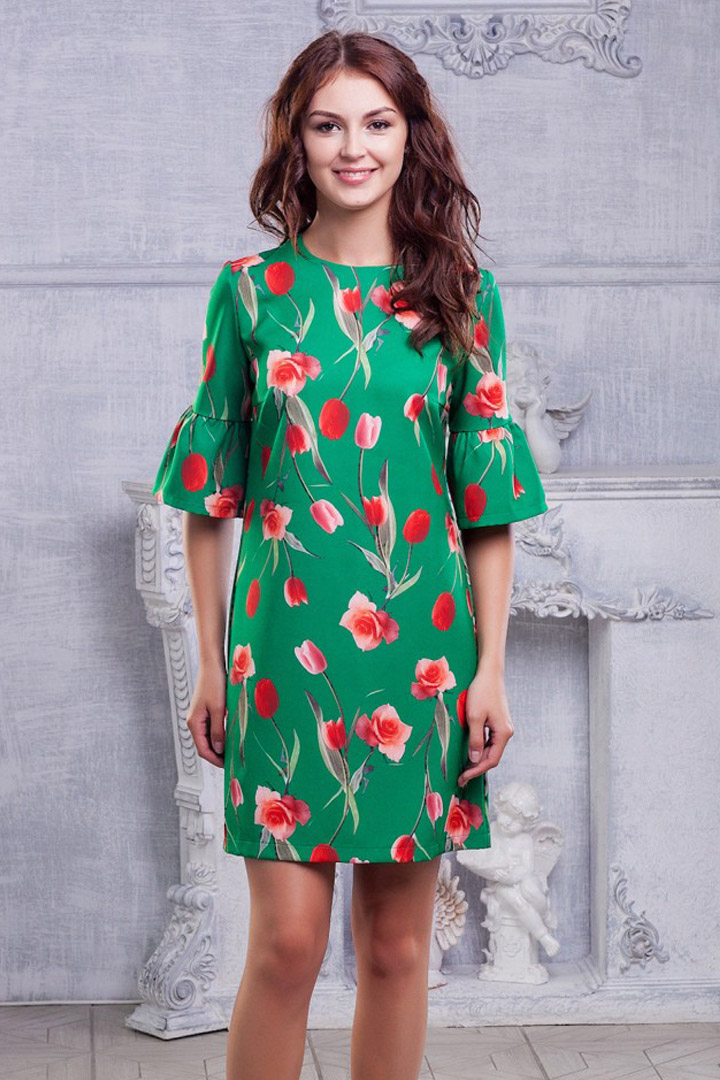 Фото товара 16627, платье с тюльпанами